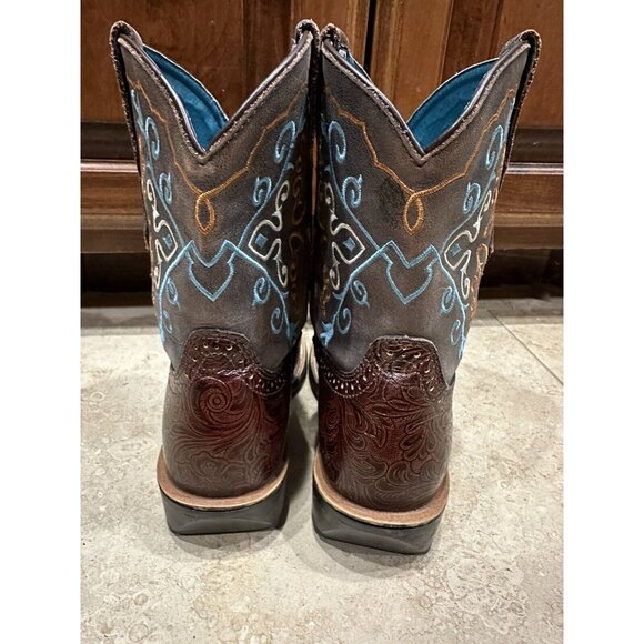 Ariat Brown and Blue Ankle Boots - Picture 3 of 15